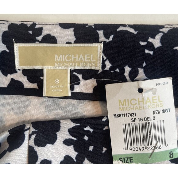 MICHAEL KORS Women’s Size 8 Blue Floral Polyester Blend Pencil Skirt NEW - Picture 4 of 4
